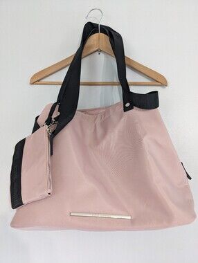 Steve Madden Weekender Bag Pink With Crossbody Strap Makeup Case Carry On Duffle